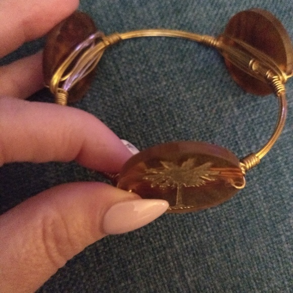 Moon & Lola Gold and brown bangle bracelet - Picture 2 of 4